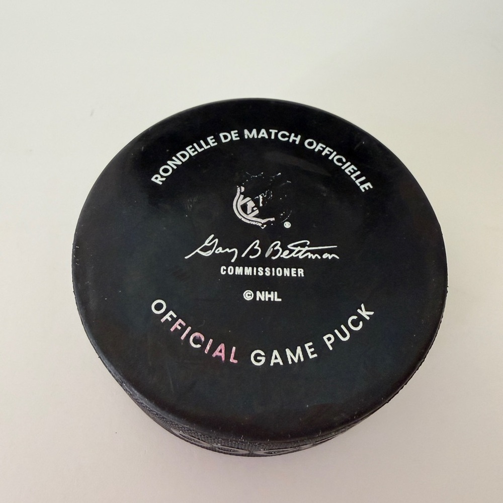 NHL Official Game Puck - Black and Teal - Picture 2 of 4